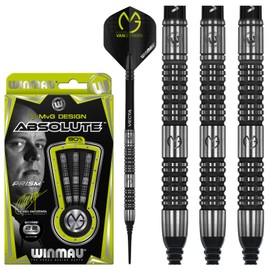 WINMAU Michael Van Gerwen MvG Absolute 22 g Professional Tungsten Softip Darts Set with Flights and Shafts