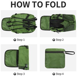 SFIUYDS Lightweight Hiking Backpack Small,Waterproof Hiking Daypack,Foldable Backpack for Travel,Ultralight Backpack, Green, Medium, Outdoor