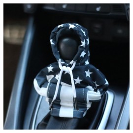 Car Gear Shift Cover with US Flag Design,Fashionable Gear Shift Hoodie for Shifter Knobs,Universal Car Interior Accessories Funny Car Shift Knob Cover for Car Truck SUV (Black White/U+D)