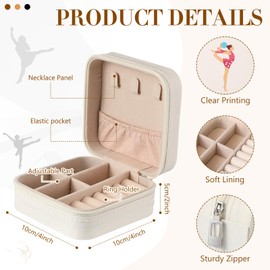 Kenning 12 Pcs Gymnastics Team Gift Gymnastics Travel Jewelry Box Small Portable Case for Women Gymnasts Coach Team Gift
