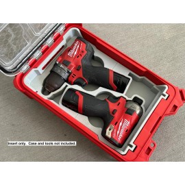 Jonah Pope Design Milwaukee Packout Insert for M12 Drill and Impact Driver Gen2  (Insert Only) - Black