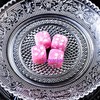 Levarage 0038 4 Dice Pink Marble Cherry Pink 1/4" Square