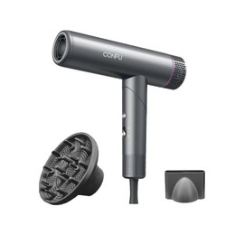 CONFU Salon Fön Professioneller Föhn Ionen Haartrockner 1700W Leicht und Faltbar Wenig Lärm Magnetischer Diffusor StylingDüse Extra lange Kabel, für Hause Salon und Reisen