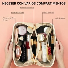 2 Packs Bolsa de Cosméticos de Viaje de Gran Capacidad, Cosmetiquera de Viaje de Cuero PU Impermeable, Neceser de Viaje para Mujer, Bolsa de Maquillaj