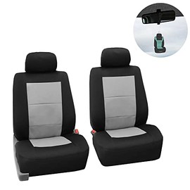 FH GROUP Car Seat Covers Premium Waterproof Front Set Seat Covers – Universal Fit for Cars Trucks & SUVs (Gray) FB085102