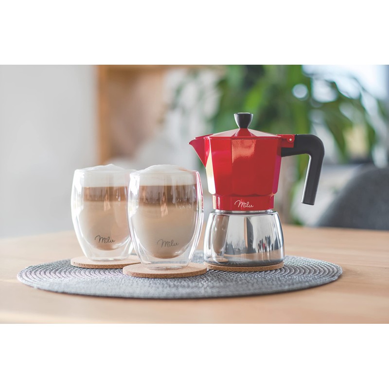 Milu Espresso Maker Suitable for Induction Cookers, 3, 6, 9