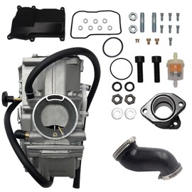 YJGZSVK Carburetor For Yamaha Warrior 350 YFM350X 1UY-14101-00-00 1UY-13586-01-00 2XK-14101-00-00 Intake Manifold Boot Air Box Cleaner Joint