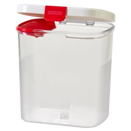 Progressive International 3.8 Quart White Food Storage Container with Hinged Lid for Dry Ingredients
