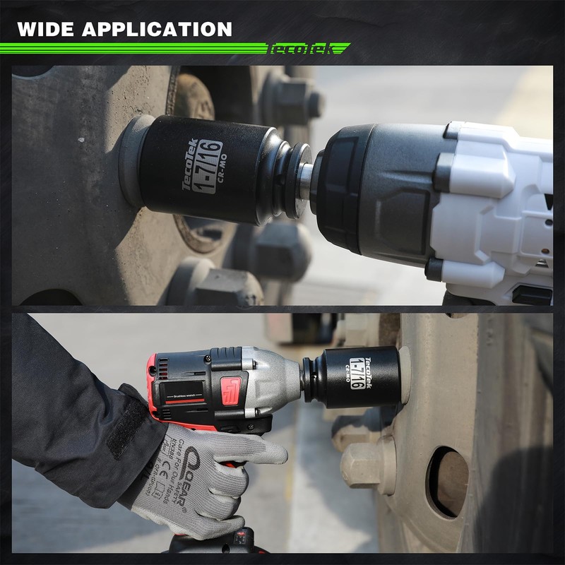 TecoTek 1/2" Drive Deep 6-Point Impact Socket Set, 10-Piece Deep