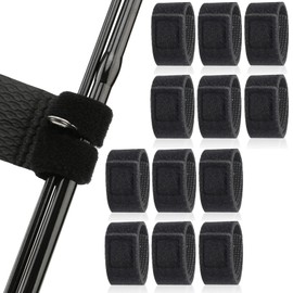 Bikasun Pack of 12 Fishing Rod Straps Fishing Rod Straps Fishing Rod Belt Fishing Rod Straps Velcro Strap Adjustable Velcro Straps Black