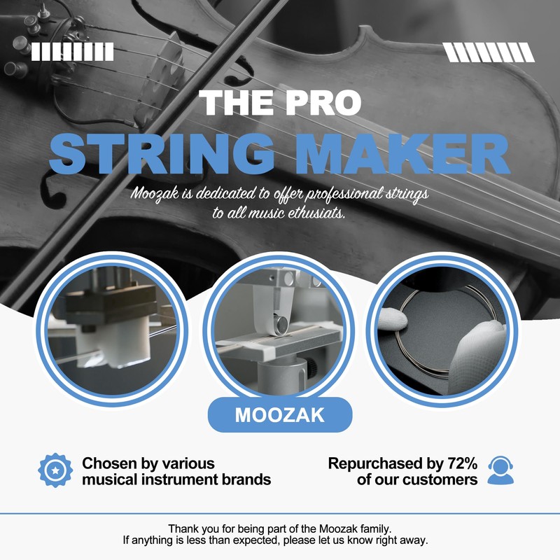 MOOZAK Violin Strings 4/4 Full Size Set with Extra E