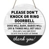 Do Not Knock or Ring Doorbell Sign, Funny Don't Knock