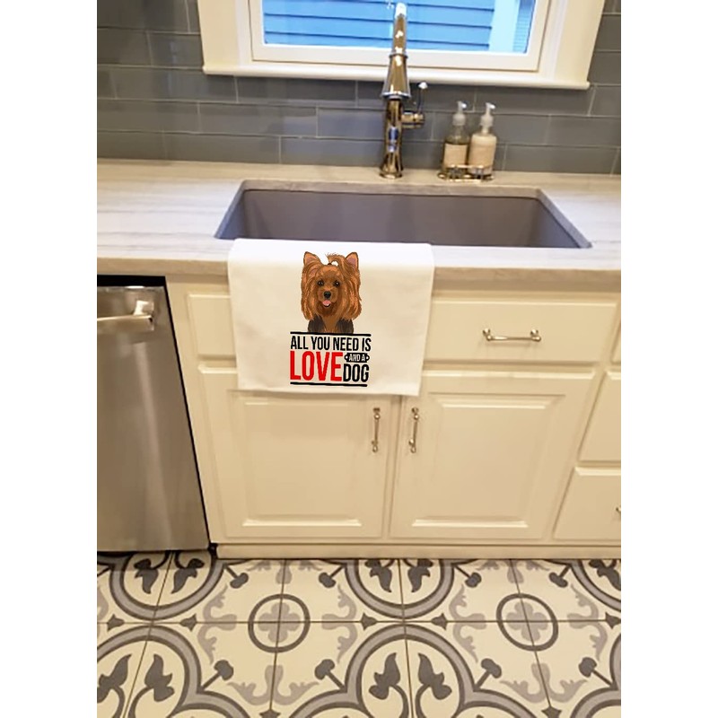 Caroline's Treasures Yorkie Black and Gold #1 White Kitchen Set