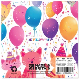 7th Daughter Birthday Card - Cute Cats Special Daughter - Happy 7th Birthday Card for Daughter from Mum Dad, 145mm x 145mm Age 7 Seven Greeting Cards for Daughter