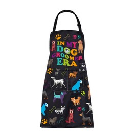 ENSIANTH Dog Grooming Apron for Women Dog Groomer Apron for Men Dog Grooming Gifts In My Dog Groomer Era Apron with Pockets (dog grooming aprons)