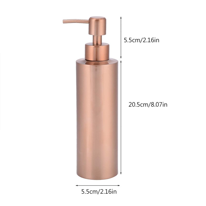 Stainless Steel Dispenser, Kitchen Bathroom Countertop Hand Pump Liquid Rose
