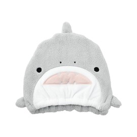 りぶはあと ヘアキャップ アニマルきゅうそくタオル サメ (全長約22cm) 吸水速乾 やわらかい 27923-72