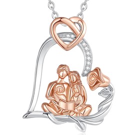 EUDORA Harmony Ball Mother Daughter Necklace for Women, 925 Sterling Silver, Mum Child Grandma Pendant Necklace, Maternal Love Jewellery, Mother's Day Gift for Women, Mother, Daughter, Wife, Grandma,