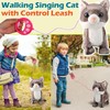 Marsjoy Gray Leash Walking Cat Set Singing That Purrs and