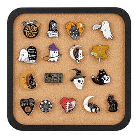 BENECREAT Pin Board Square Cork Board, 2cm Thick Bulletin Display Board Wall Mounted Cork Board for Brooch Pin Storage, Office Home Festival Wedding Decor, 19.9x19.9cm