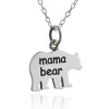 Sterling Silver Mama Bear Pendant Necklace, 18" Chain, Mom Mother's