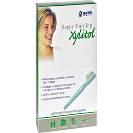 Hager Pharma Happy Morning Toothbrush with Xylitol, 50 Count