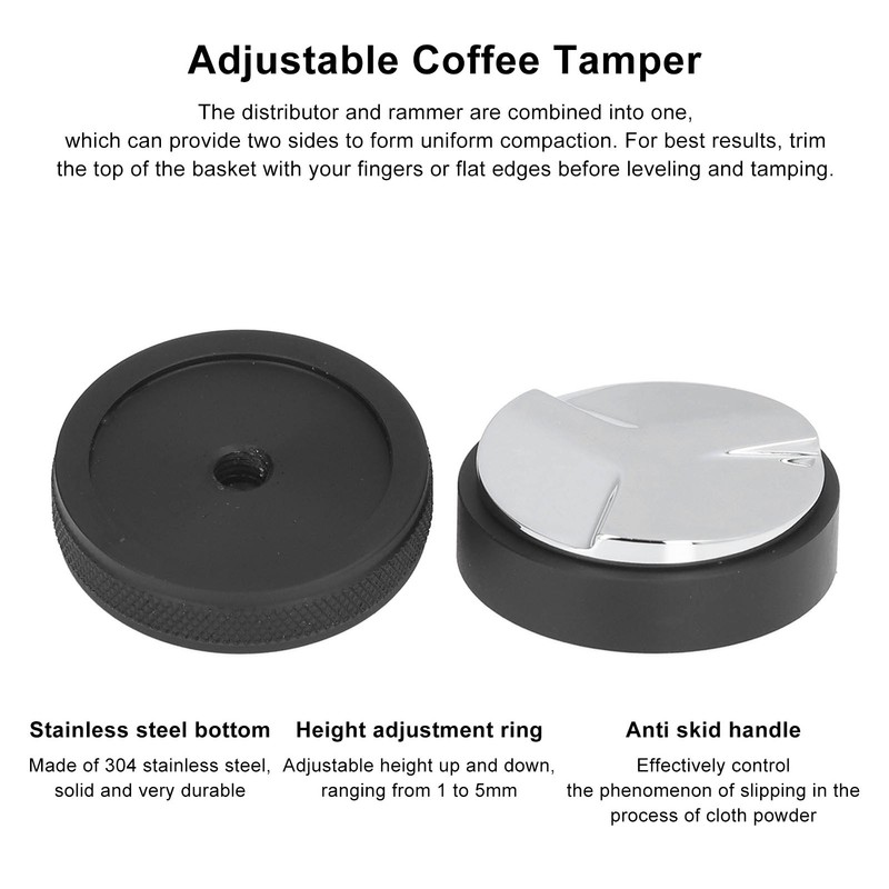 Stainless Steel Coffee Distributor Adjustable Coffee Powder Tamper Coffee Leveler
