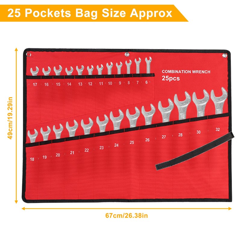 Wrench Roll, Tool Bags, Multi-Pocket Roll Up Tools Storage Bag