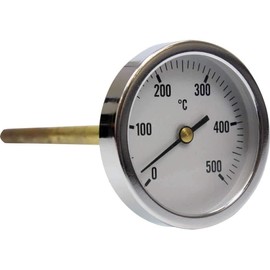 TERMOMED Stove Thermometer for Wood Burning Burners, Scale from 0 to 500 ºC, with Sheath or 30 cm Diameter 6.5 cm