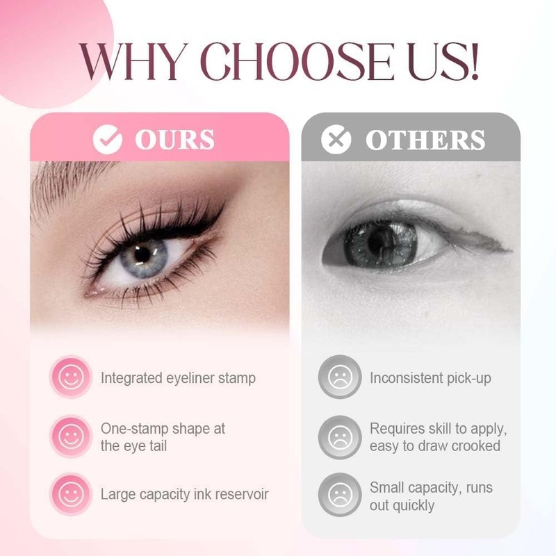 New 90° rotatable winged eyeliner stamp, Double Head wing stamp,gel