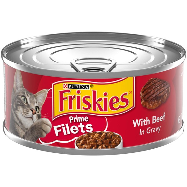 Purina Friskies Gravy Wet Cat Food, Prime Filets With Beef in Gravy - (24) 5.5 oz. Cans