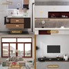 Self-Stick Oval Sliding Door Pulls, 3pcs Aluminum Alloy Flush Pull
