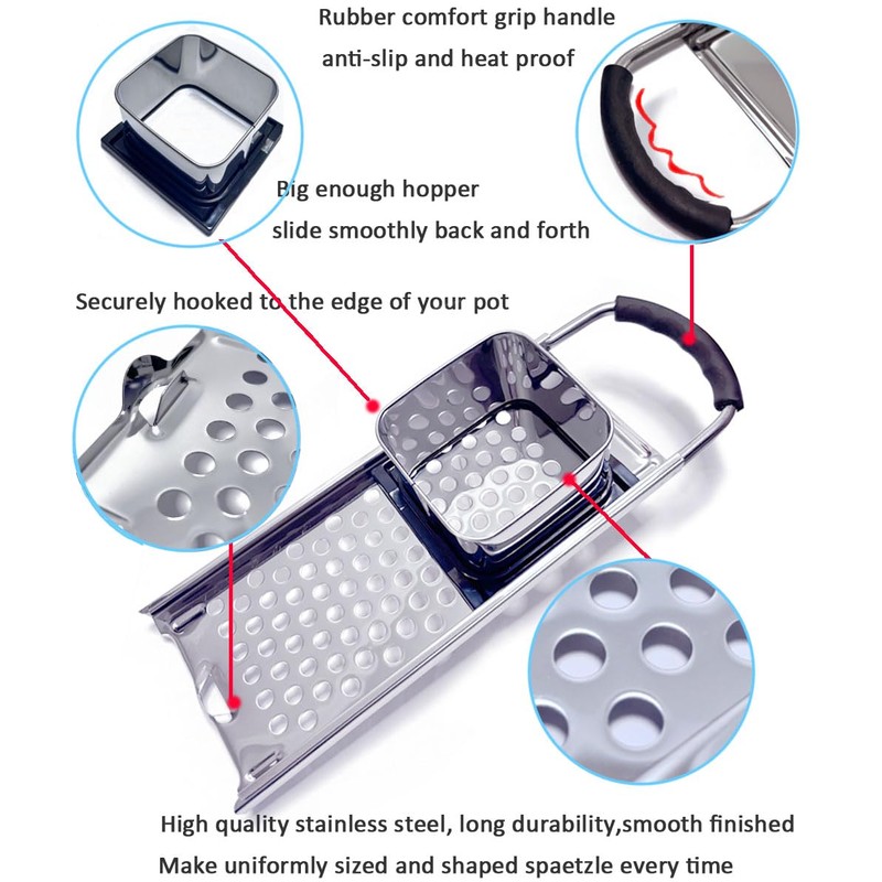Premium Grade Stainless Steel Spaetzle Maker, Timesaver Homemade Traditional German