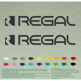 Pair Regal Compatible Replacement Decals Vinyl Trailer Logo Stickers Boat Outboard Motor Set of 2 (Black 070, 24")