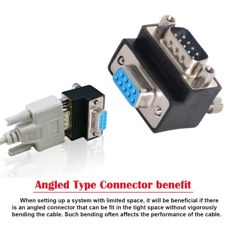 chenyang CY D-Sub RS232 9Pin Male to Female Down Angled