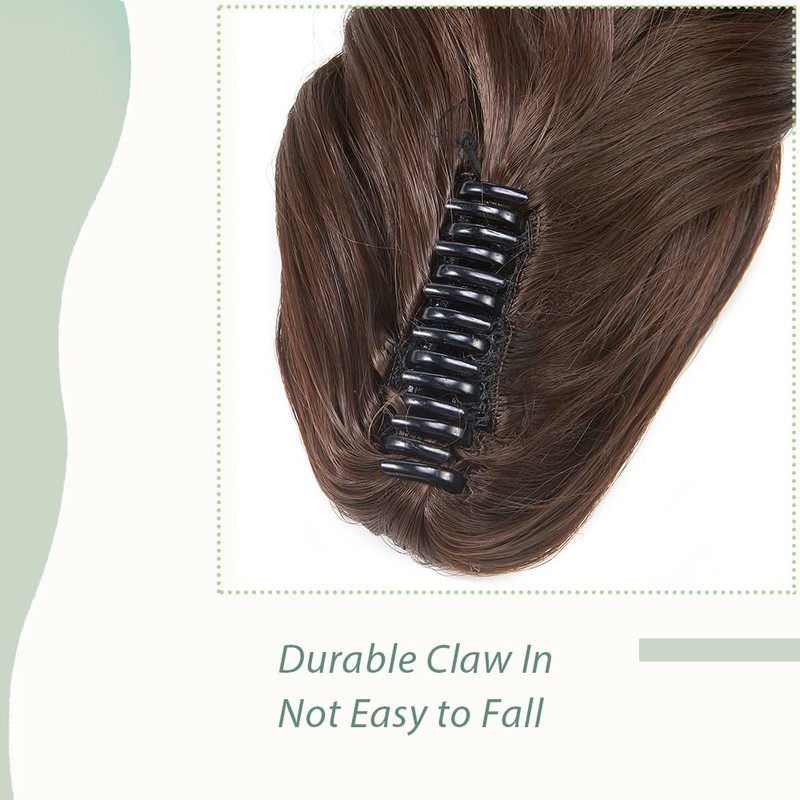 Claw On Ponytail Extension Matte Material 18 Inch/45cm Curly Wavy