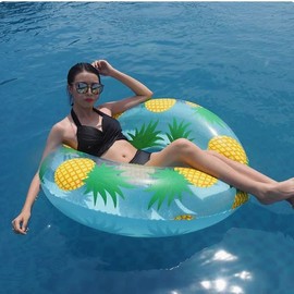 Ins Trendy Adult Pineapple Inflatable Swimming Ring - Thick PVC, 104cm Ring 2ea
