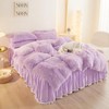 HAIHUA Lavender Fluffy Comforter Set, Fluffy Plush Shaggy Duvet Cover