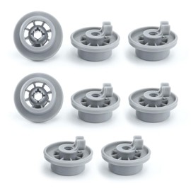 8Pcs Dishwasher Basket Wheels, 165314 Lower Basket Wheel Replacement for Bosch Kenmore Siemem Neff Zanussi AEG Electrolux Universal Dishwasher Cutlery Lower Basket AP2802428 PS3439123 Replacement Part