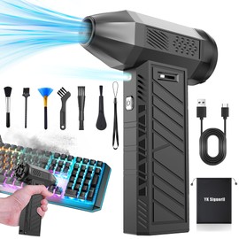 YK Siguoril Compressed Air Duster PC dusters, 180000RPM Electric Air Duster for Cleaning Keyboard&PC, Compressed Air Duster for PC with Illumination, Air Blower dusters for Laptop, Car and Home