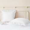 KKJIAF Ruffle Pillow Cases 18x18 Inches, White Square Ruffled Pillow