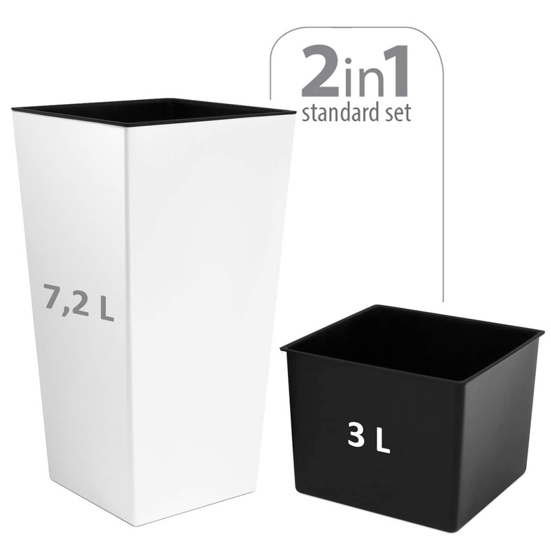 S size White URBI 32 cm tall plastic flower pot
