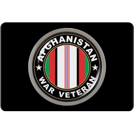 Premium Quality Anodized Billet Aluminum UV Resistant Car Metal Trailer/Tow Hitch Cover for 2" Receivers with Chrome Emblem - Afghanistan War Veteran