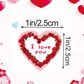 Valentines Day Stickers,500 Pcs Love Heart Stickers for Valentines Day Valentines Day Gift Stickers Self Adhesive Valentines Roll Stickers Love Decorative Stickers Happy Valentine's Day Stickers