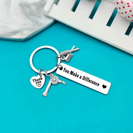 Ximalun Hairdresser Gifts Keyring Hair Stylist Appreciation Gifts You Make A Difference Keyring Hairdresser Graduation Gift Leaving Retirement Christmas Birthday Thank You Gifts for Hairdresser