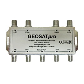 GEOSATpro 8x1 DiSEqC SWITCH Multi Switch FTA Cascadable Stackable Connect 8 LNBs