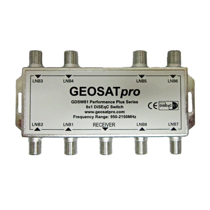 GEOSATpro 8x1 DiSEqC SWITCH Multi Switch FTA Cascadable Stackable Connect