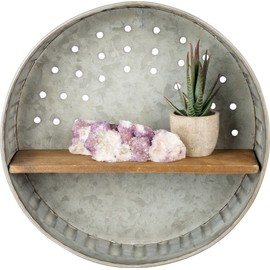 Primitives by Kathy 38024 Rustic-Inspired Wall Shelf, Metal and Wood