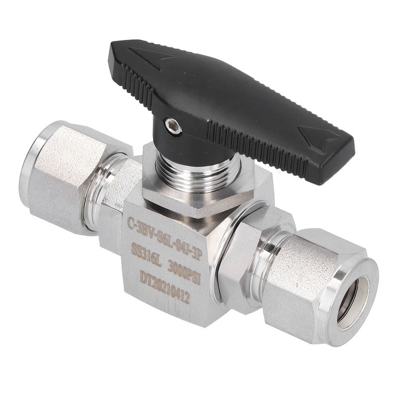 Ball Valve Straight Through 1/2in Thread Fluid Control Device Stainless