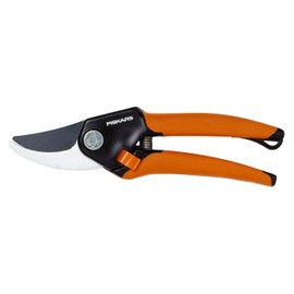 Fiskars Bypass-Gartenschere für frische Äste und Zweige, Antihaftbeschichtet, Rutschhemmende SoftGrip-Griffe, Hochwertige Stahl-Klingen, Schwarz/Orange, 1001340